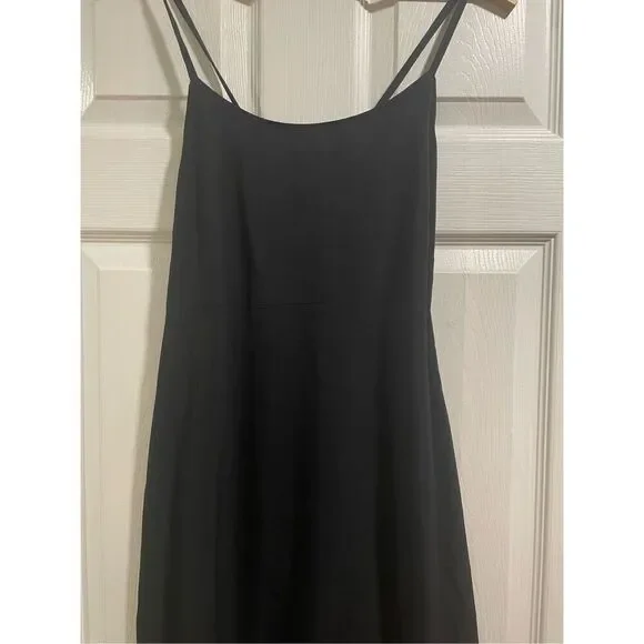 Everlane Women's Black Scoop Neck Sleeveless Fit and Flare Midi Dress Size 4 - Picture 4 of 8
